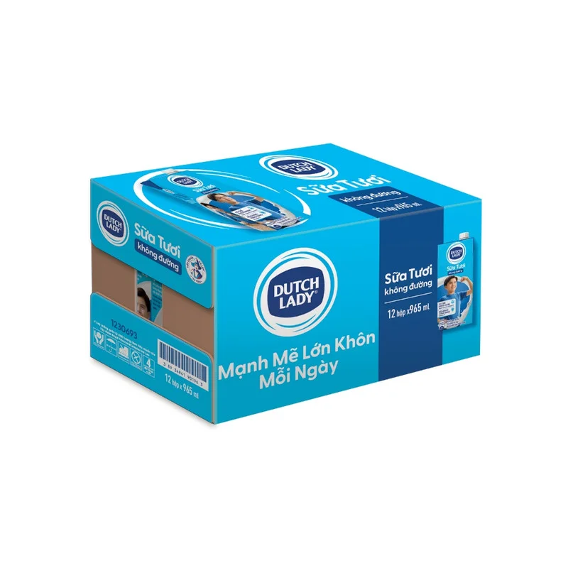 Sữa Tươi Tiệt Trùng Dutch Lady Không Đường 12x965ml