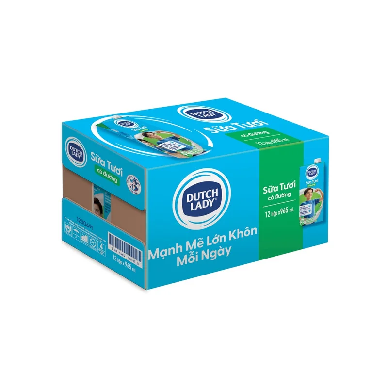Sữa Tươi Tiệt Trùng Dutch Lady Có Đường 12x965ml