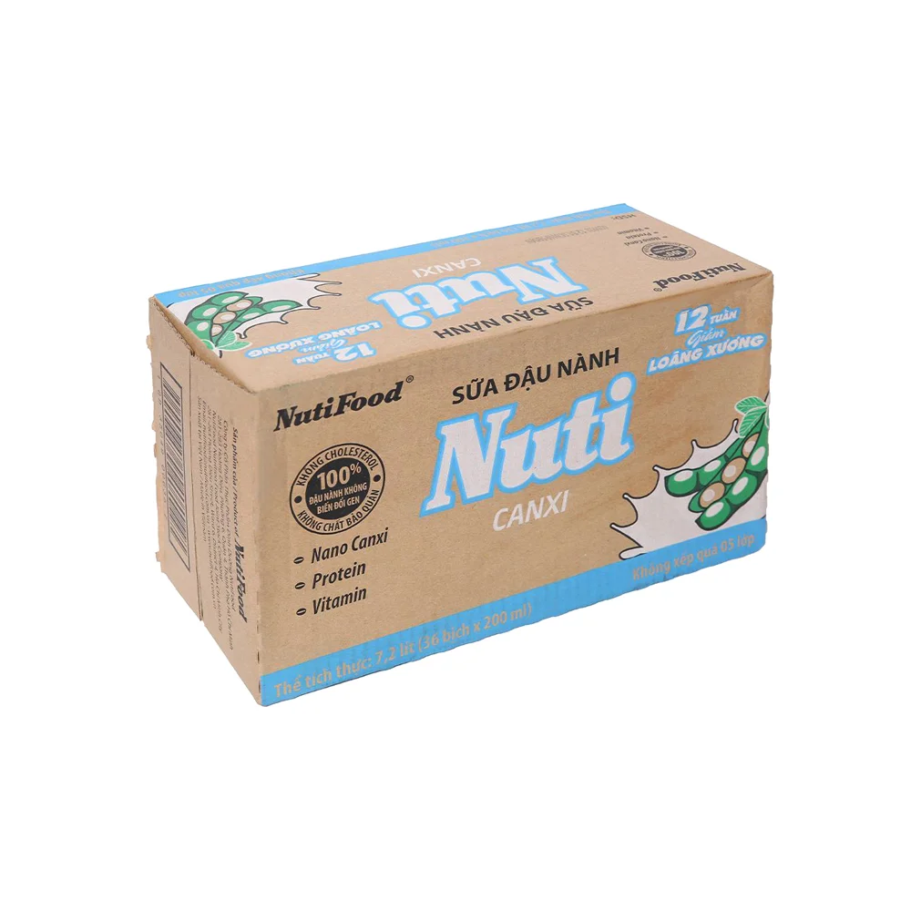 Sữa Đậu Nành Nuti Canxi Thùng 36x200ml