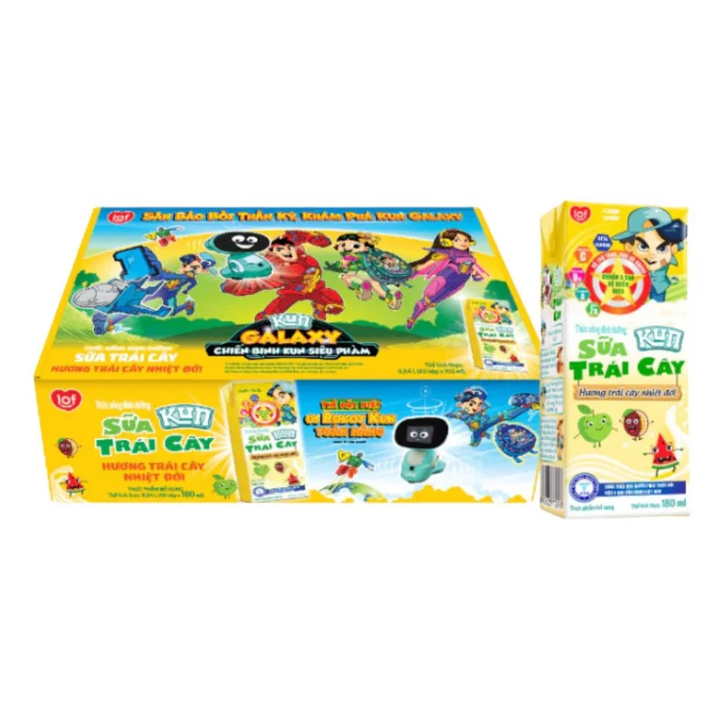Thùng 48 Sữa Trái Cây Kun Nhiệt Đới 180ml