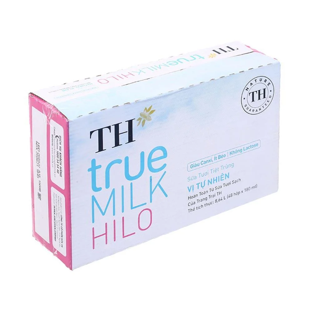 Sữa Tươi Tiệt Trùng TH Hilo Tự Nhiên 48x180ml