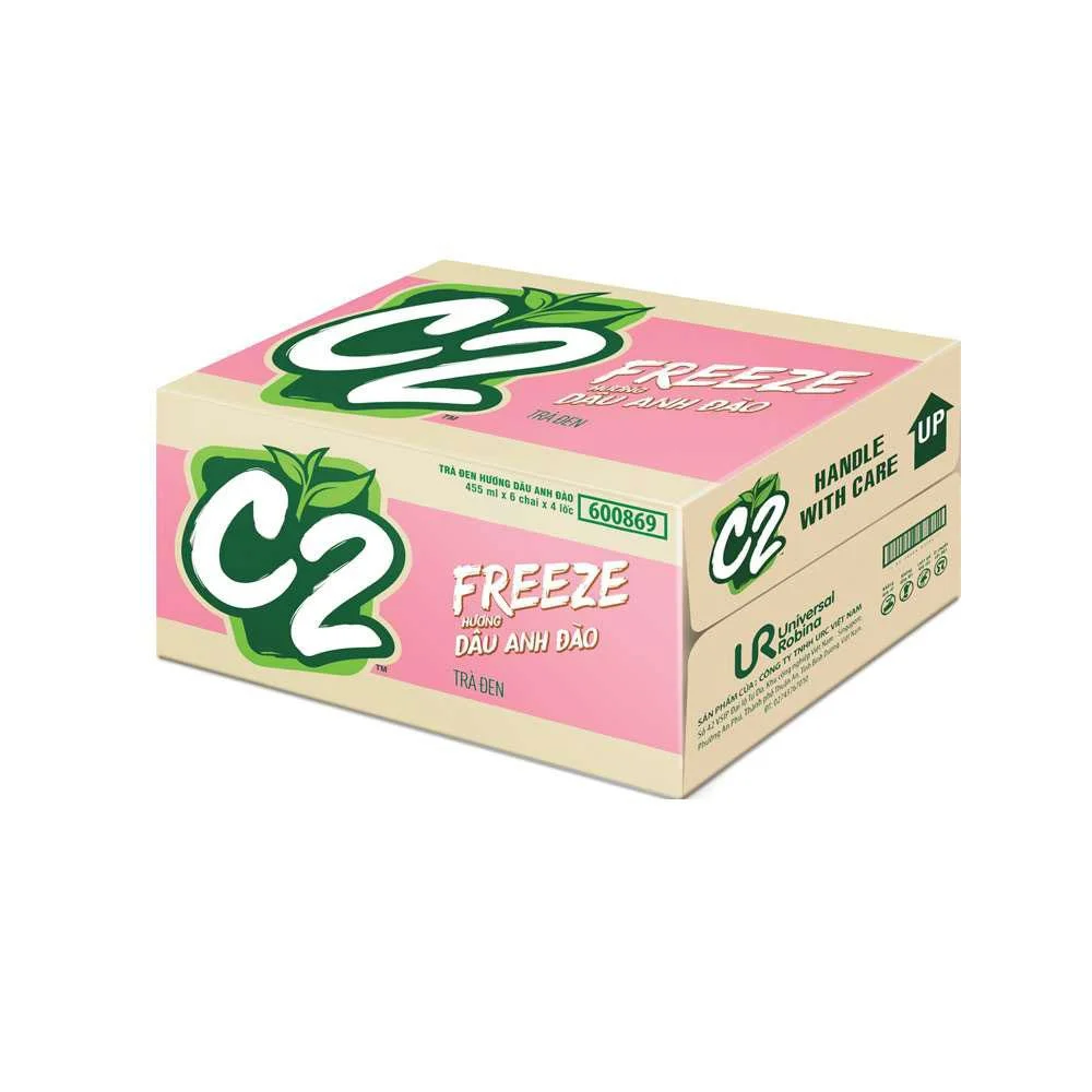 Trà Đen C2 Hương Dâu Anh Đào 24 x 455ml