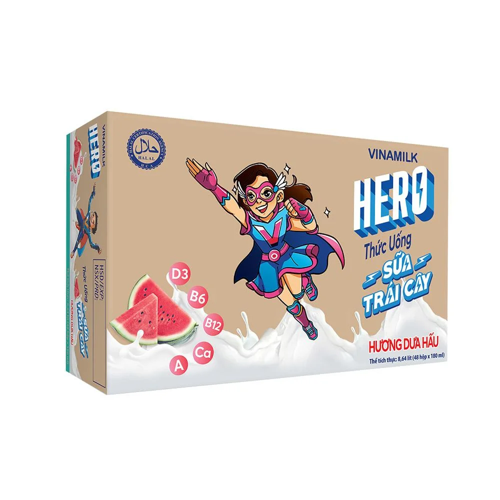 Sữa Trái Cây Vinamilk Hero Dưa Hấu Thùng 48x180ml