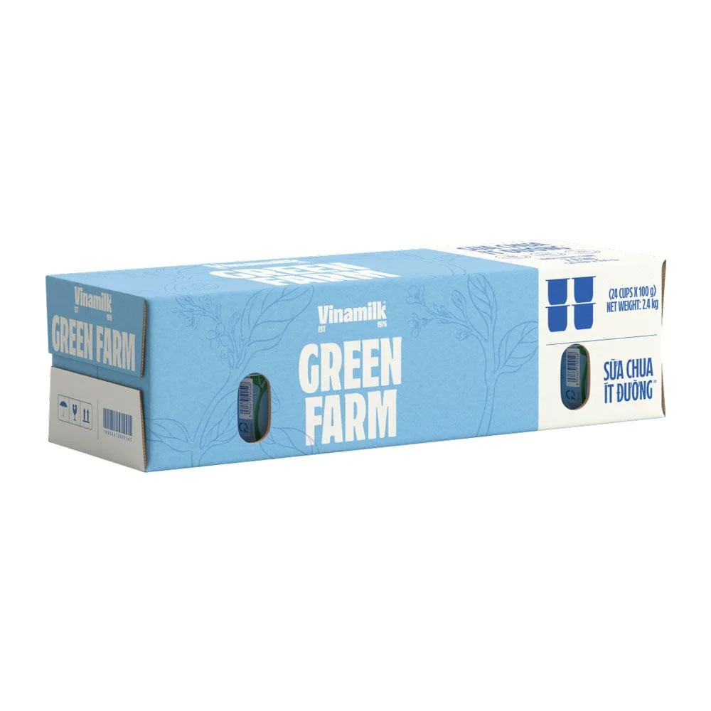 Sữa Chua Vinamilk Green Farm Ít Đường 24x100g