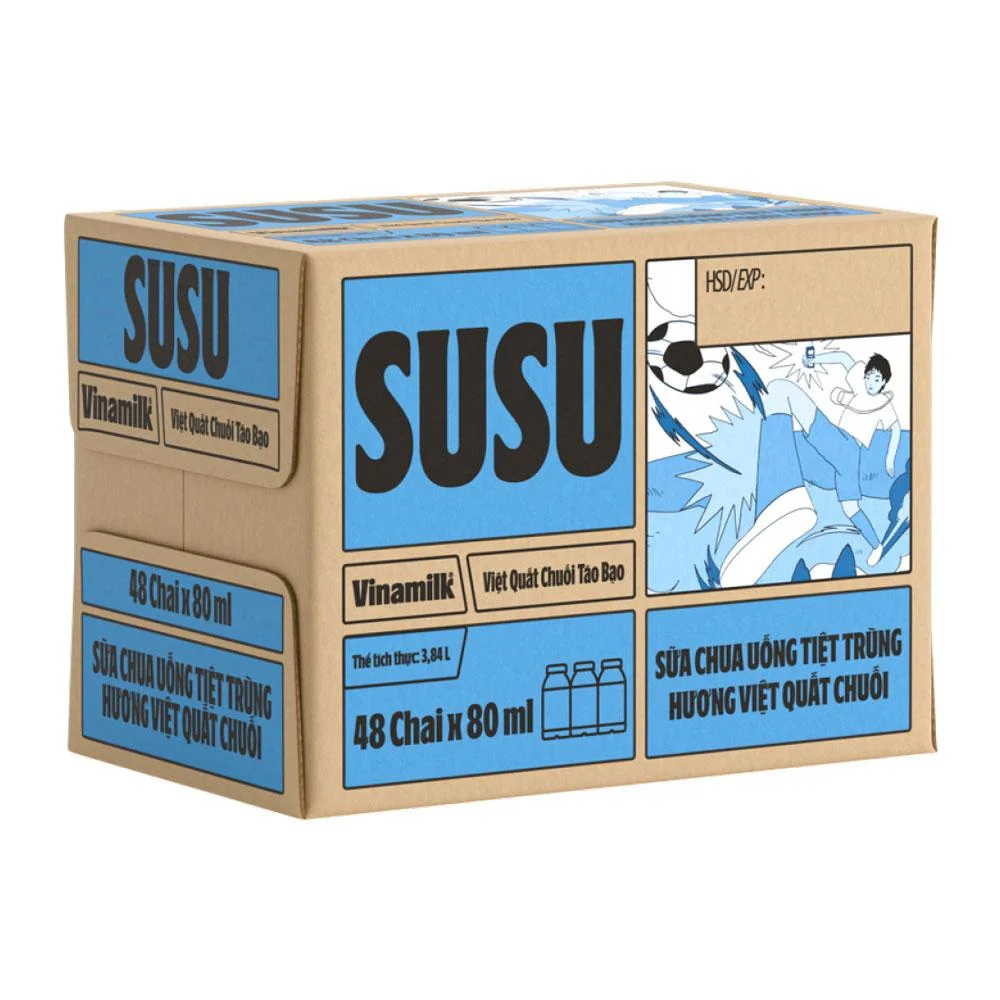 Thùng 48 Sữa Chua Uống Susu Việt Quất Chuối 80ml