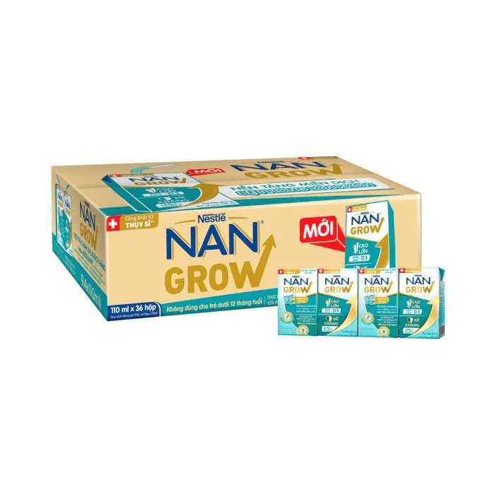 Thùng 36 Thực Phẩm Bổ Sung Nan Grow Hộp Giấy 110ml