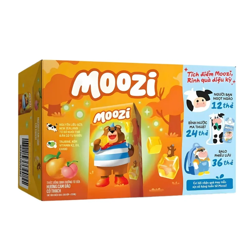 Thức Uống Dinh Dưỡng Sữa Moozi Cam Đào Thạch 48x170ml