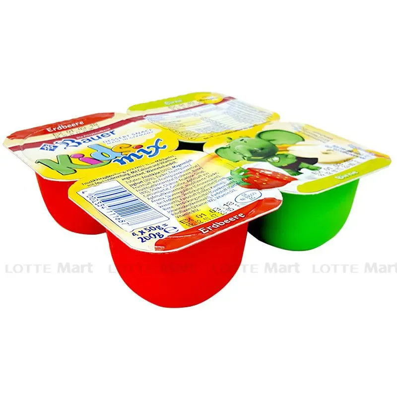 Lốc 4 Hũ Phô Mai Hoa Quả Kids Mix Vị Dâu Lê 50g