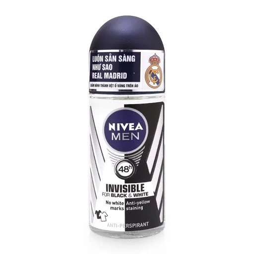 Lăn Ngăn Mùi Nivea Men Invisible For Black & White 50ml