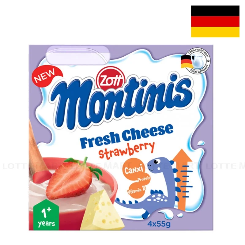Lốc 4 Hũ Phô Mai Tươi Zott Montinis Vị Dâu 55g