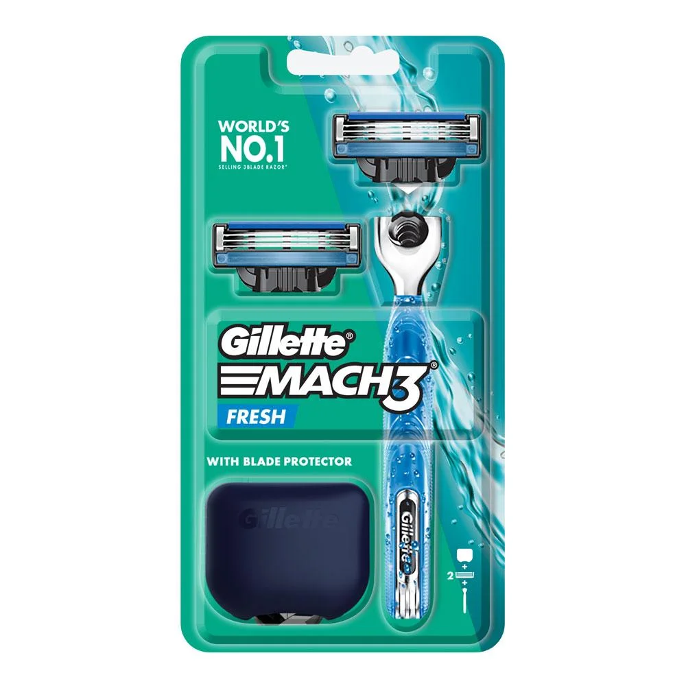 Dao Cạo Râu Gillette Mach 3 Aqua Grip (1 Cán + 2 Đầu Lưỡi)