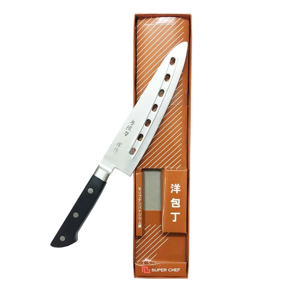 Dao Thái Lỗ Inox Super Chef Cán Nhựa D.b-18.5cm