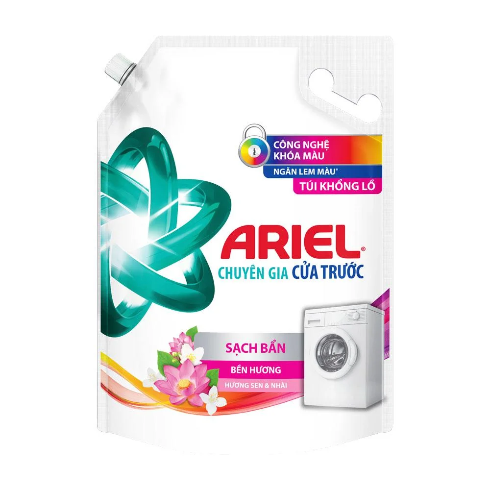 Nước Giặt Ariel Hương Sen và Nhài Cho Máy Giặt Cửa Trước Túi 3.7kg