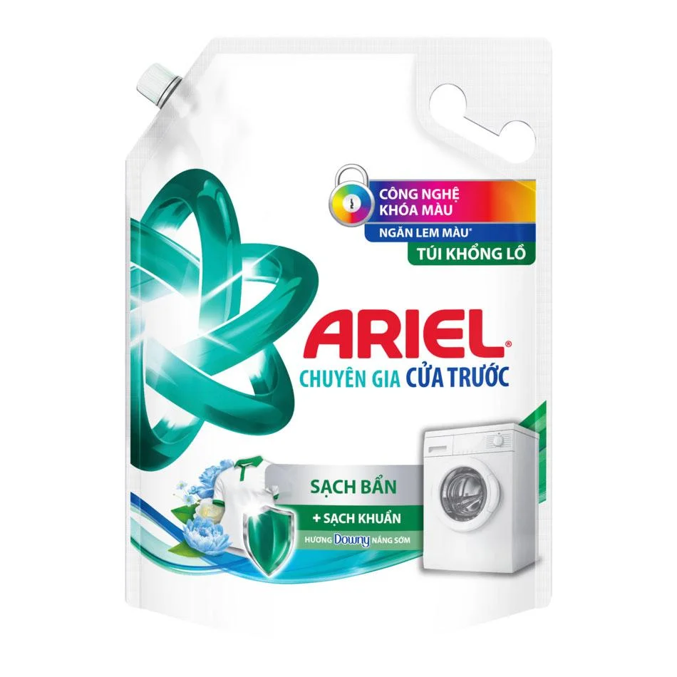 Nước Giặt Ariel Hương Downy Nắng Sớm Cho Máy Giặt Cửa Trước Túi 3.9kg