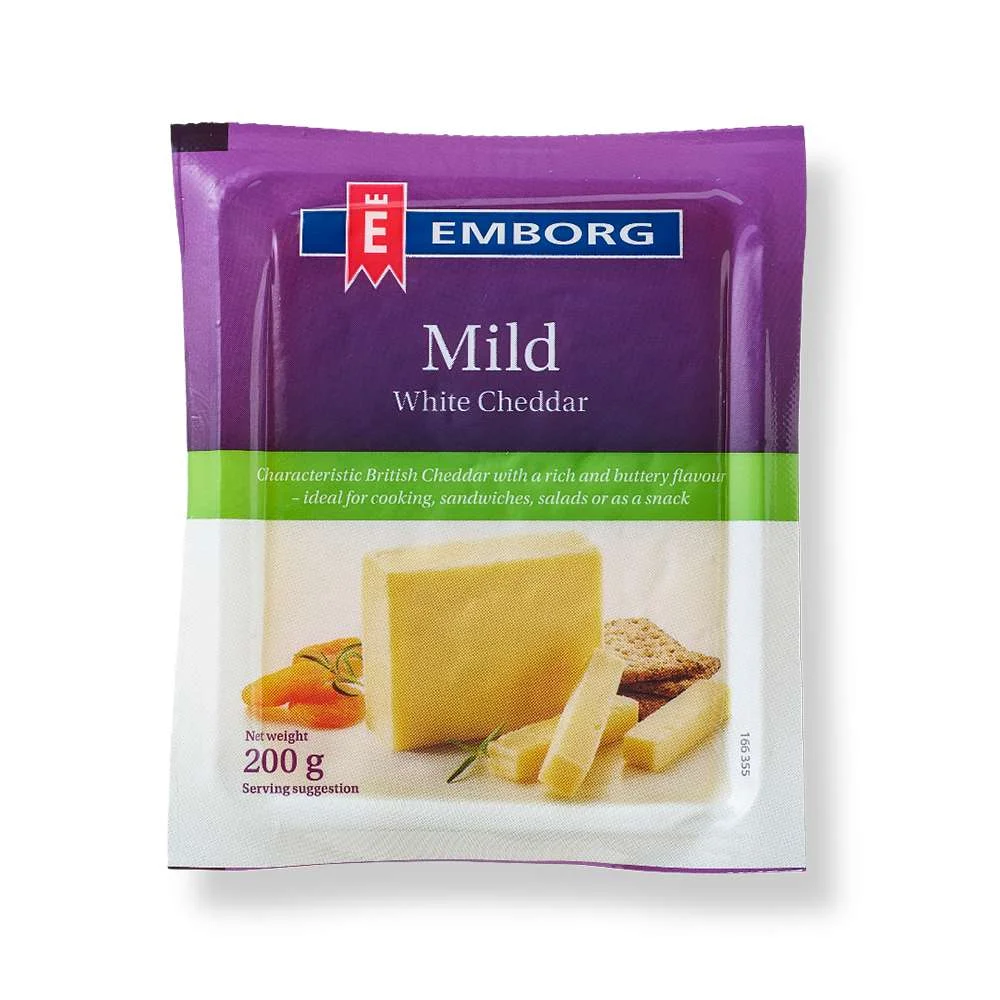 Phô Mai Emborg Cheddar Trắng 200g