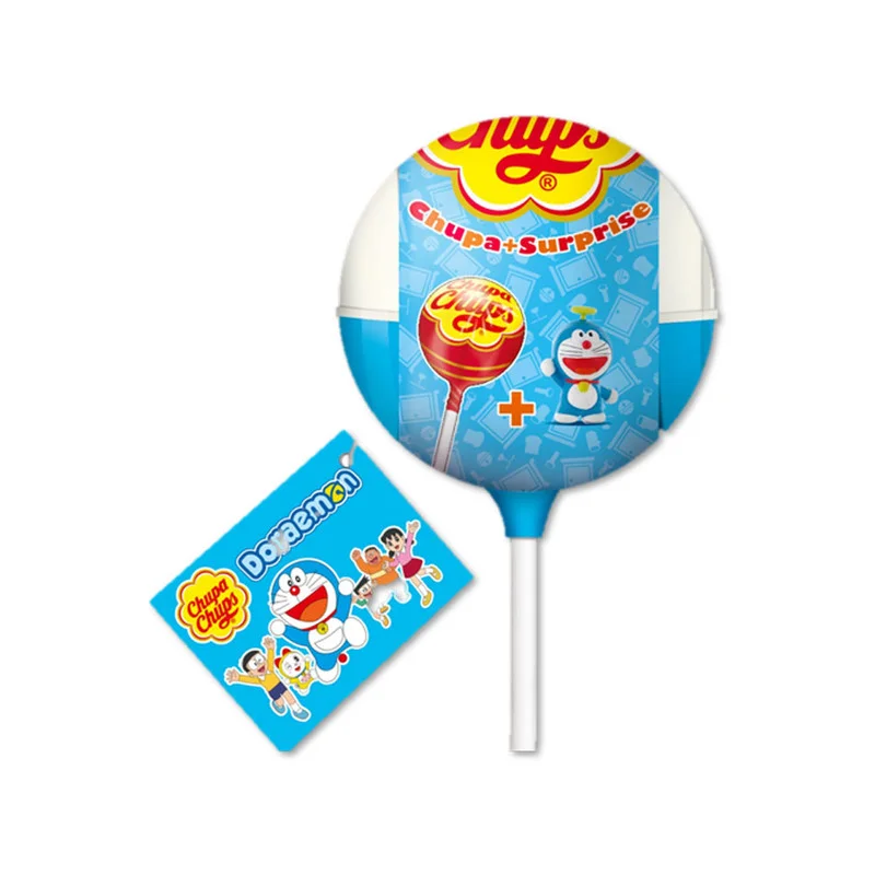 Kẹo Mút Chupa Chups Surprise Doraemon Dâu Que 12g