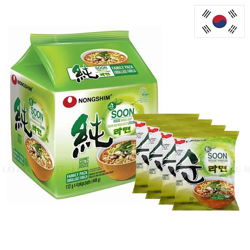 Lốc 5 Gói Mì Ăn Liền Nongshim Soon Veggie 112g