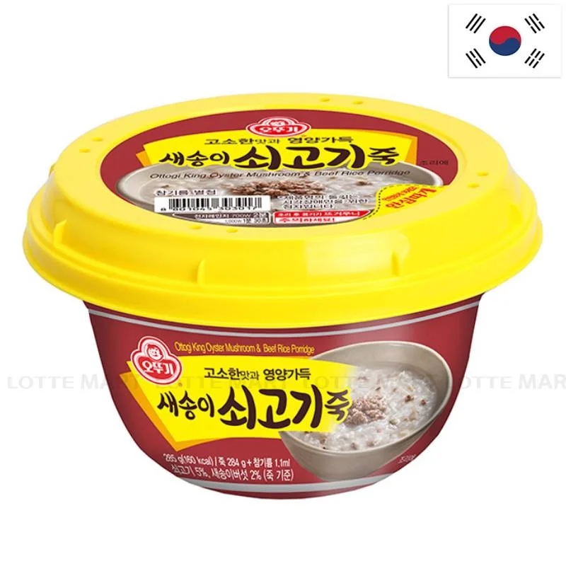 Cháo Ăn Liền Ottogi Thịt Bò Nấm Bào Ngư Nhật Hộp 285g