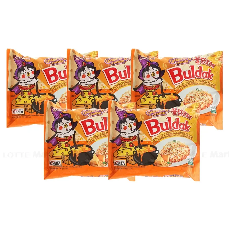 Lốc 5 Gói Mì Khô Gà Samyang Phô Mai Quattor 145g