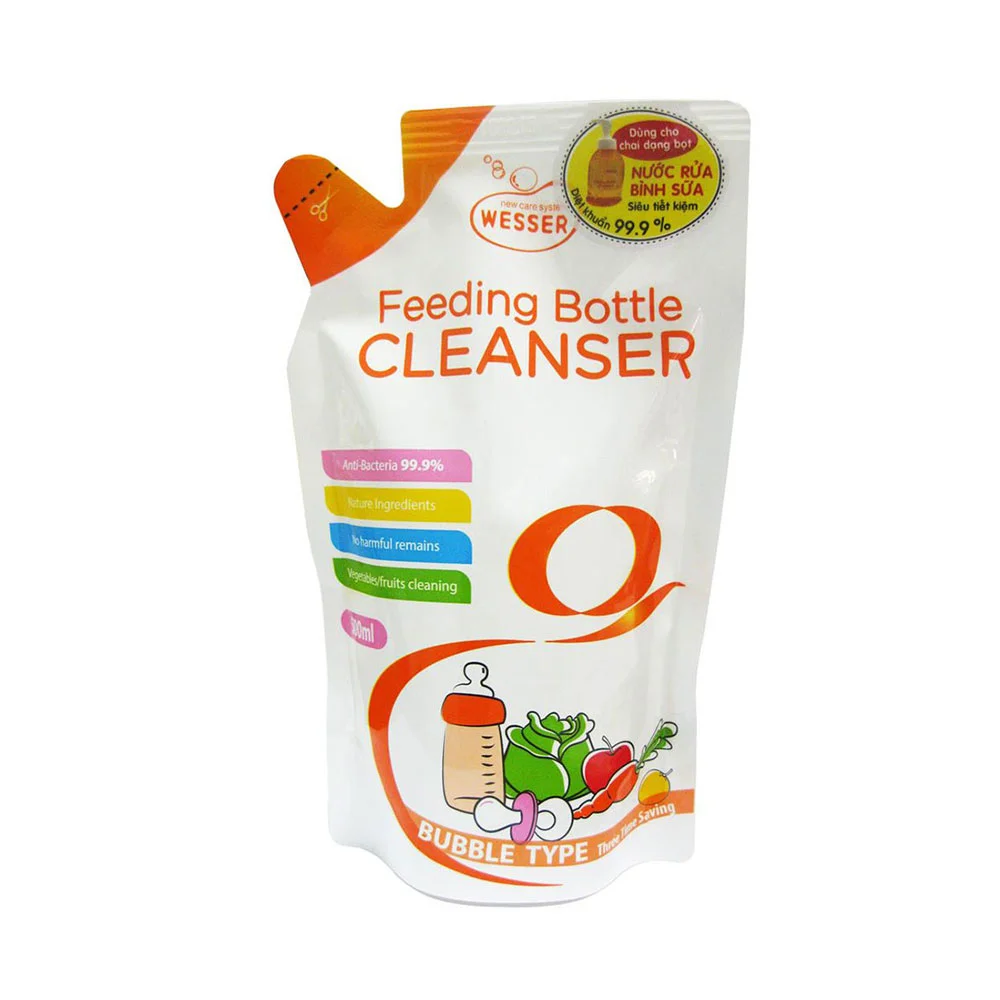 Nước Rửa Bình Sữa Tạo Bọt Wesser Refill 500ml