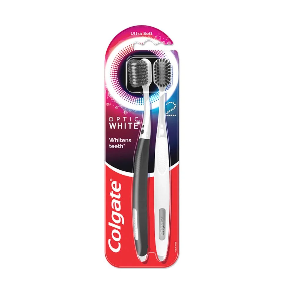 Bộ 2 Bàn Chải Đánh Răng Colgate Optic White Trắng Răng