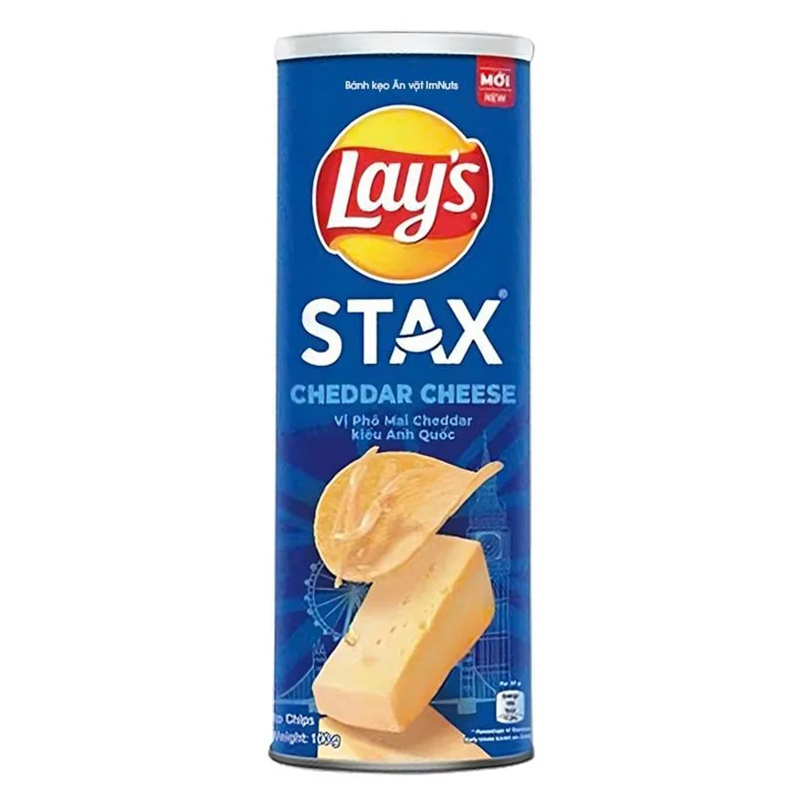 Bánh Snack Lay's Khoai Tây Miếng Vị Phô Mai Cheddar Kiểu Anh Quốc 100g