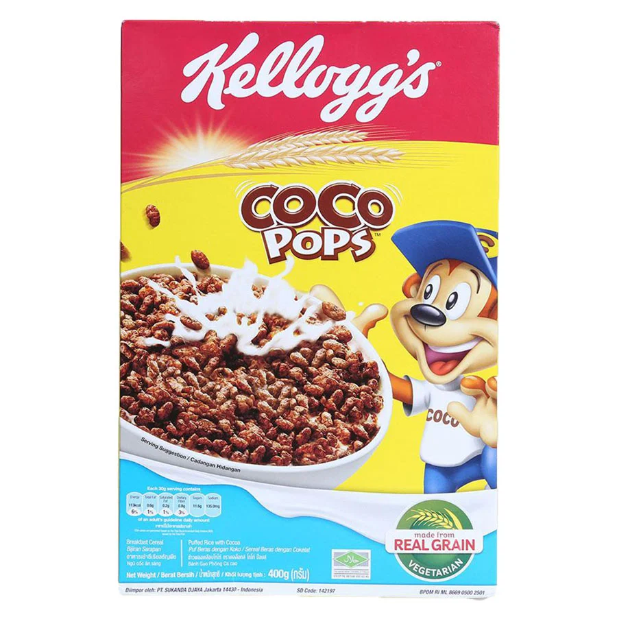 Bánh Ăn Sáng Kellogg's Coco Pops Vị Chocolate Hộp 350g