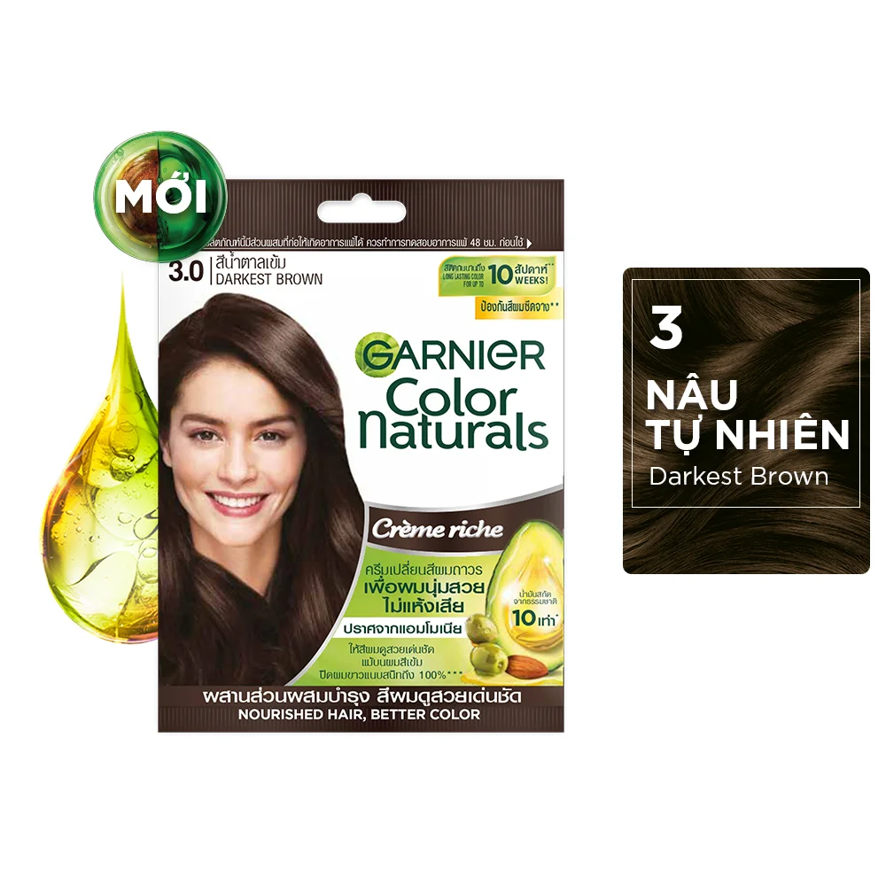 Kem Nhuộm Garnier 3 NAU DEN -30ml+30g