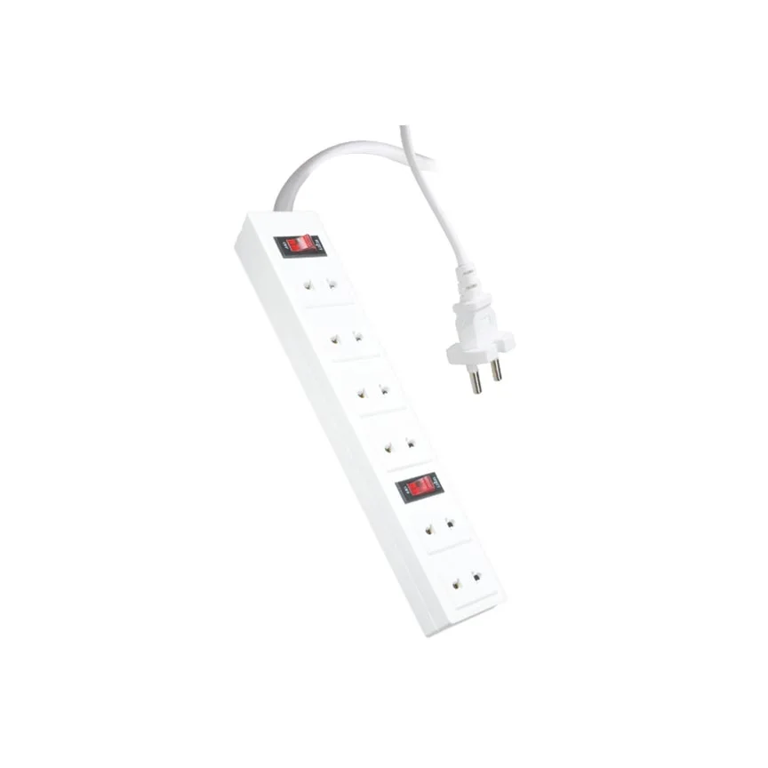 Ổ Cắm Chịu Nhiệt Điện Quang 6 Lỗ 12A Dây 2m