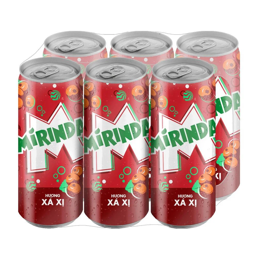 Lốc 6 Lon Nước Ngọt Có Gas Mirinda Xá Xị 320ml