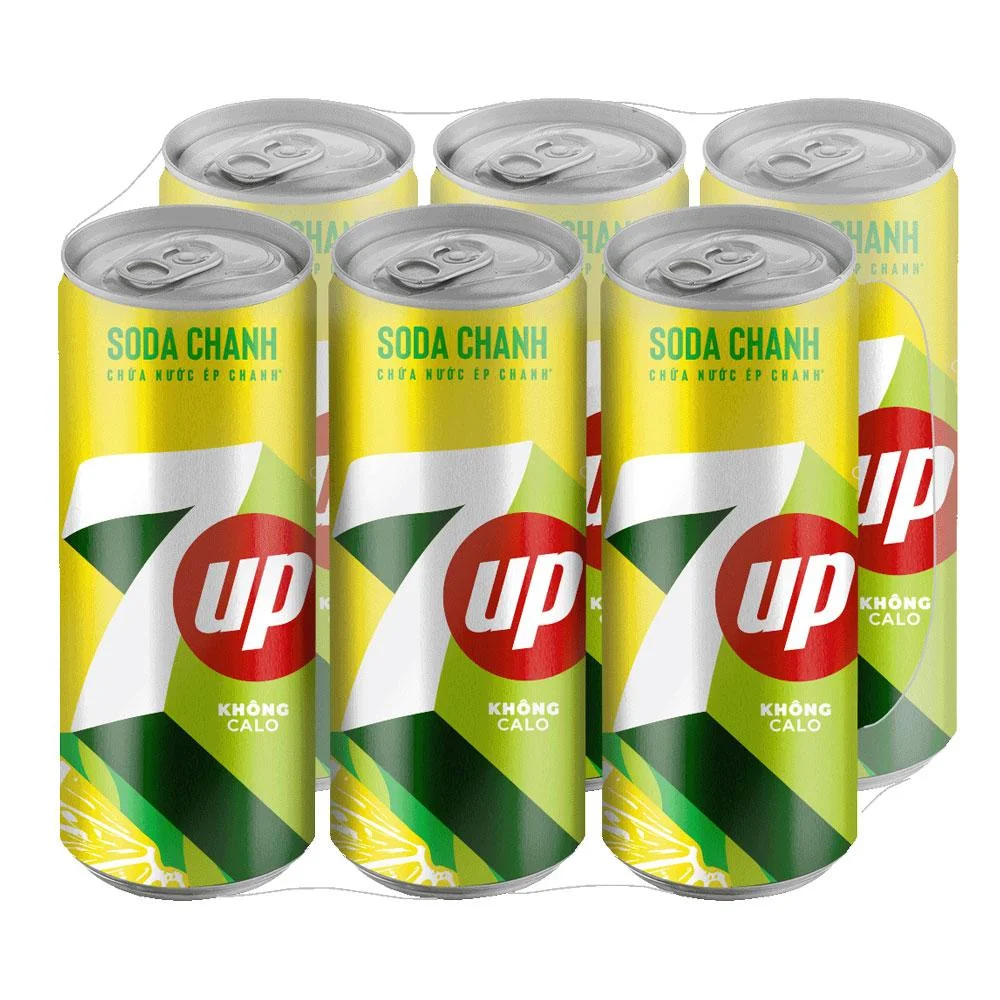 Lốc 6 Lon Nước Soda Chanh 7Up Không Calo 320ml