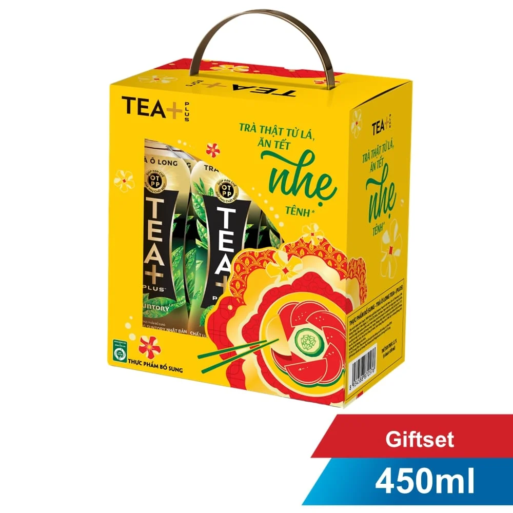 Trà Olong TEA+ Plus Chai 6x450ml