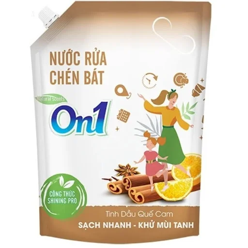 Nước Rửa Chén On1 TD Quế Cam Túi 3.2kg