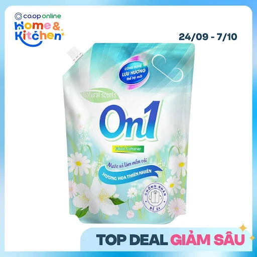 Nước Xả Vải On1 Hương Hoa Thiên Nhiên Túi 3.2L
