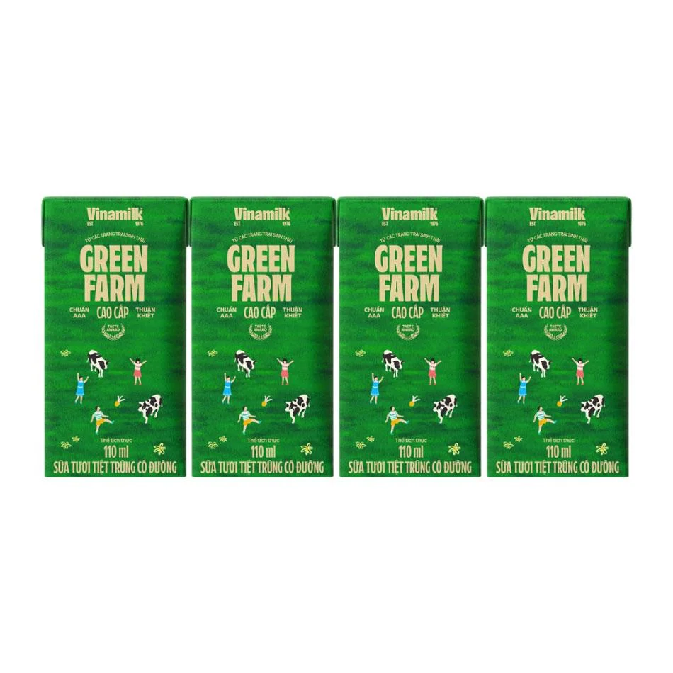 Sữa Tươi Vinamilk Green Farm Có Đường 4x110ml