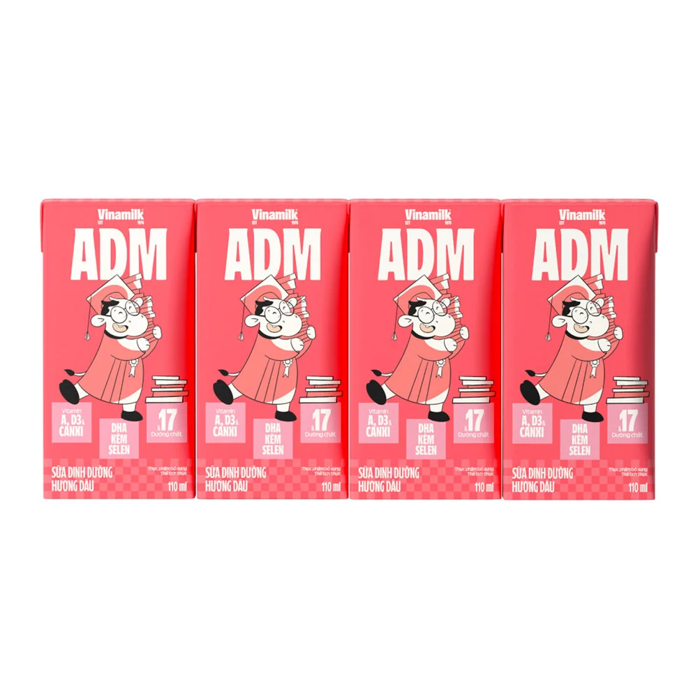 Sữa Dinh Dưỡng Vinamilk ADM Dâu 4x110ml