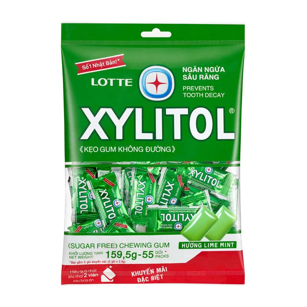 Kẹo Gum Lotte Xylitol Lime Mint 159.5g