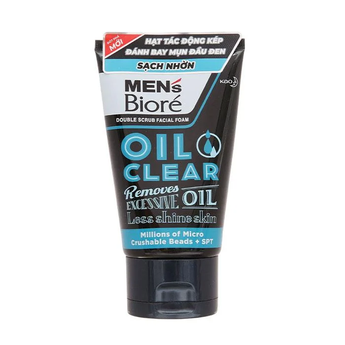 Sữa Rửa Mặt Bioré Cho Nam Hạt Tác Động Kép Sạch Nhờn 100g