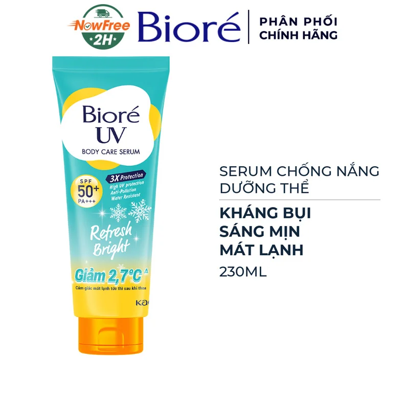 Serum Chống Nắng Dưỡng Thể Bioré Sáng Mịn Mát Lạnh 230ml