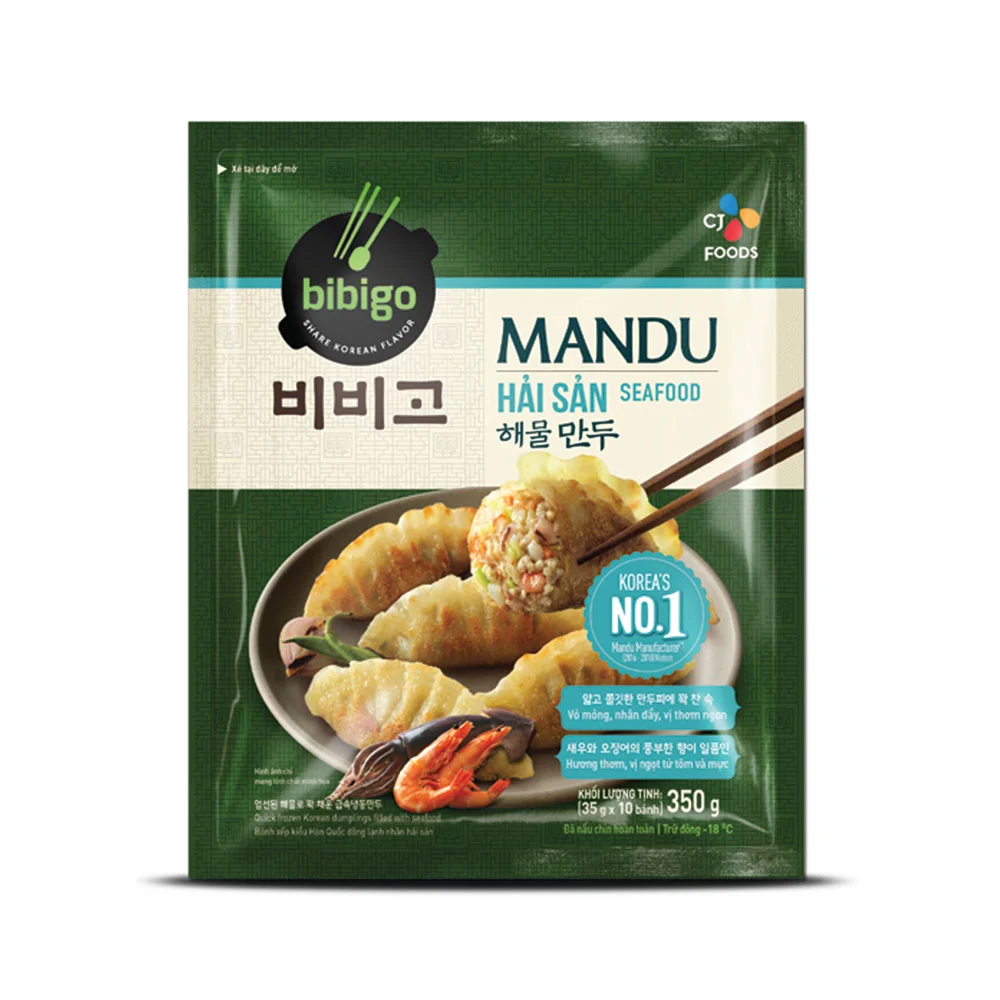 Bánh Xếp Mandu bibigo Nhân Hải Sản Gói 350g