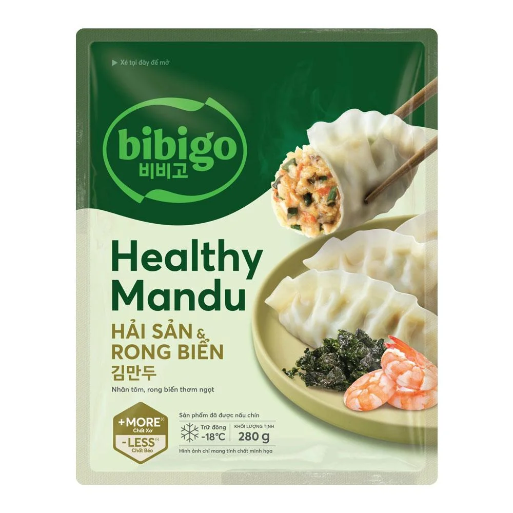 Bánh Heathy Mandu Hải Sản và Rong Biển Bibigo CJ 280g