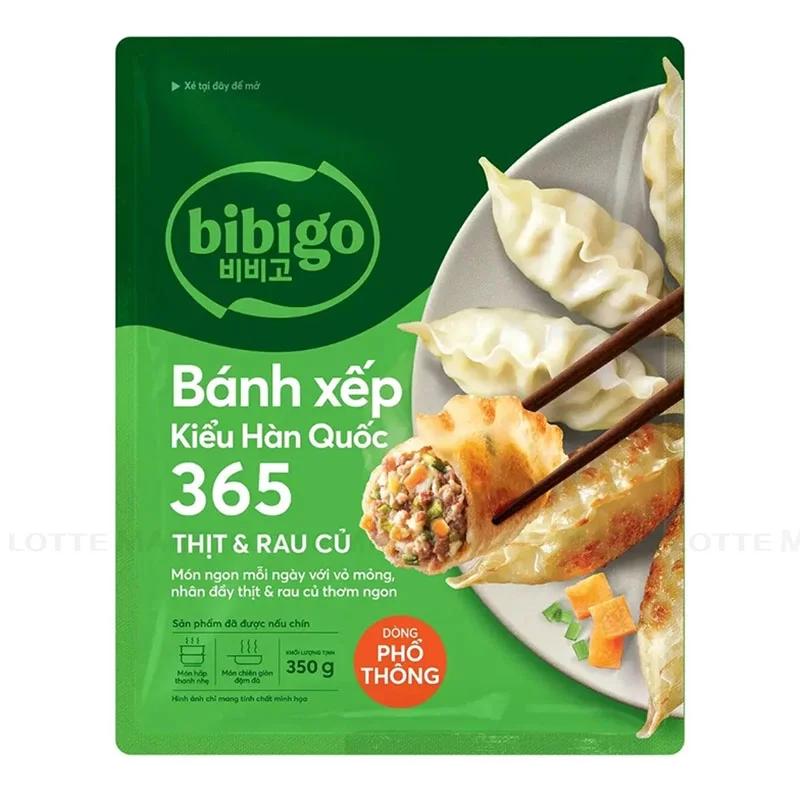 Bánh Xếp bibigo Kiểu Hàn Quốc 365 Thịt và Rau Củ 350g