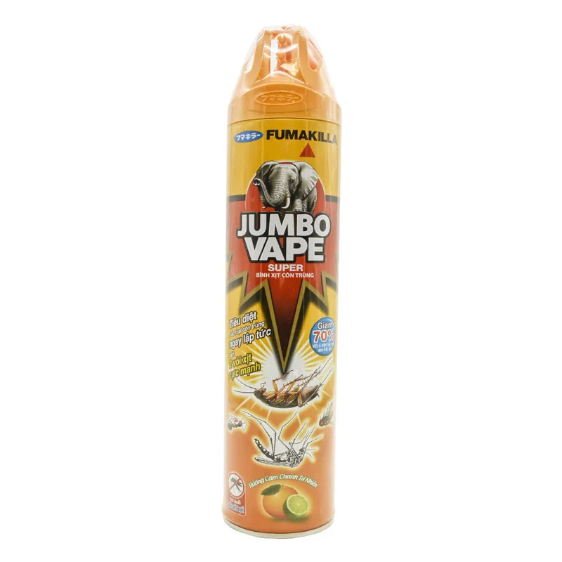 Bình Xịt Côn Trùng Jumbo Vape Hương Cam Chanh Tự Nhiên Chai 600ml