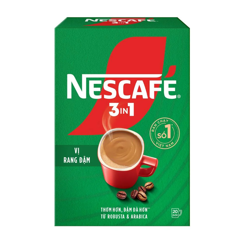Cà Phê Hòa Tan Nescafé 3in1 Vị Rang Đậm Hộp 320g (20 Gói x 16g)