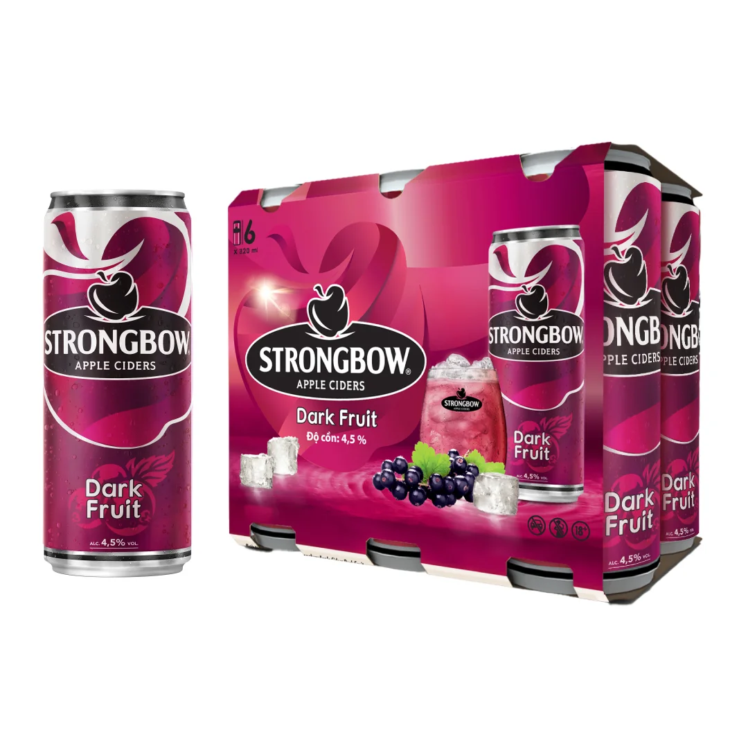 Nước Táo Lên Men Strongbow Vị Dâu Đen Lốc 6lonx320ml