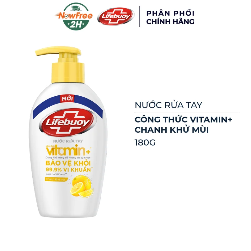 Nước Rửa Tay Lifebuoy Chanh Khử Mùi (Chai 180g)