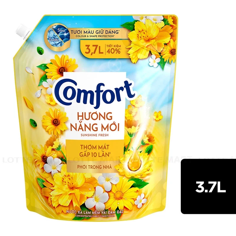 Nước Xả Vải Comfort Phơi Trong Nhà Hương Nắng Mới Túi 3.7L