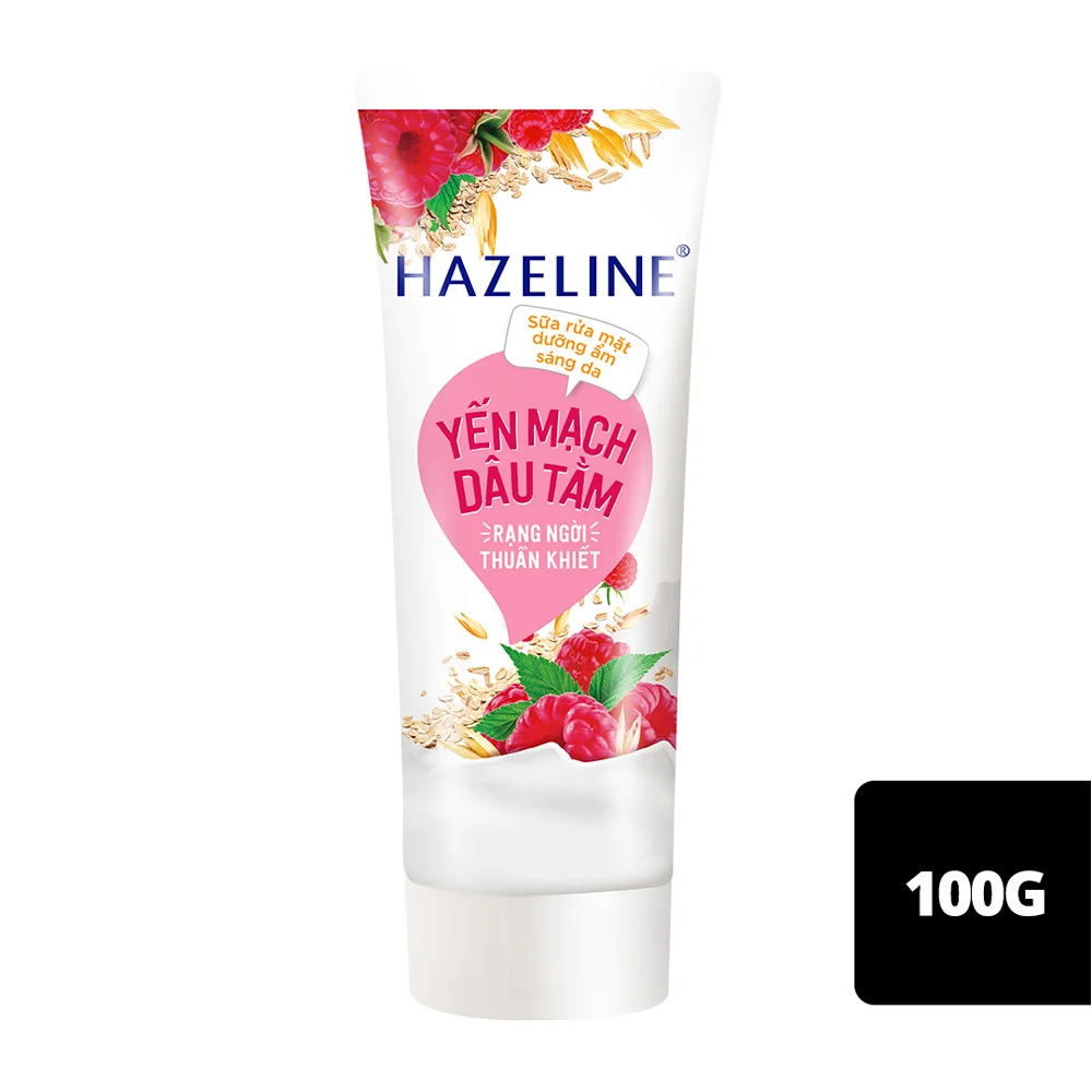 Sữa Rửa Mặt Hazeline Chiết Xuất Yến Mạch Dâu Tằm Dưỡng Ẩm Sáng Da 100g