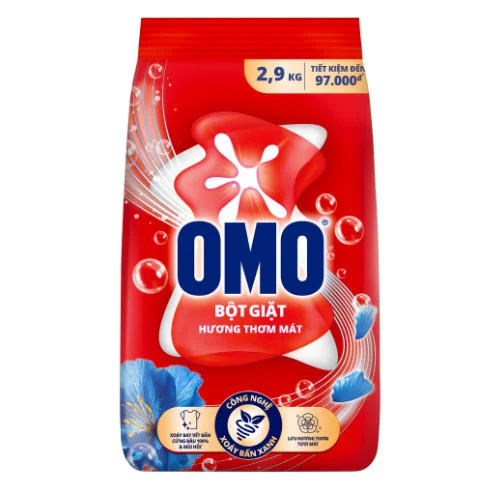 Bột Giặt OMO Công Nghệ Giặt Xanh Sạch Bẩn Khử Mùi 2.9kg