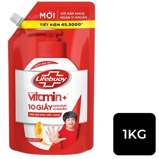 Nước Rửa Tay Lifebuoy Công Thức Vitamin+ Bảo Vệ Vượt Trội 10 1kg